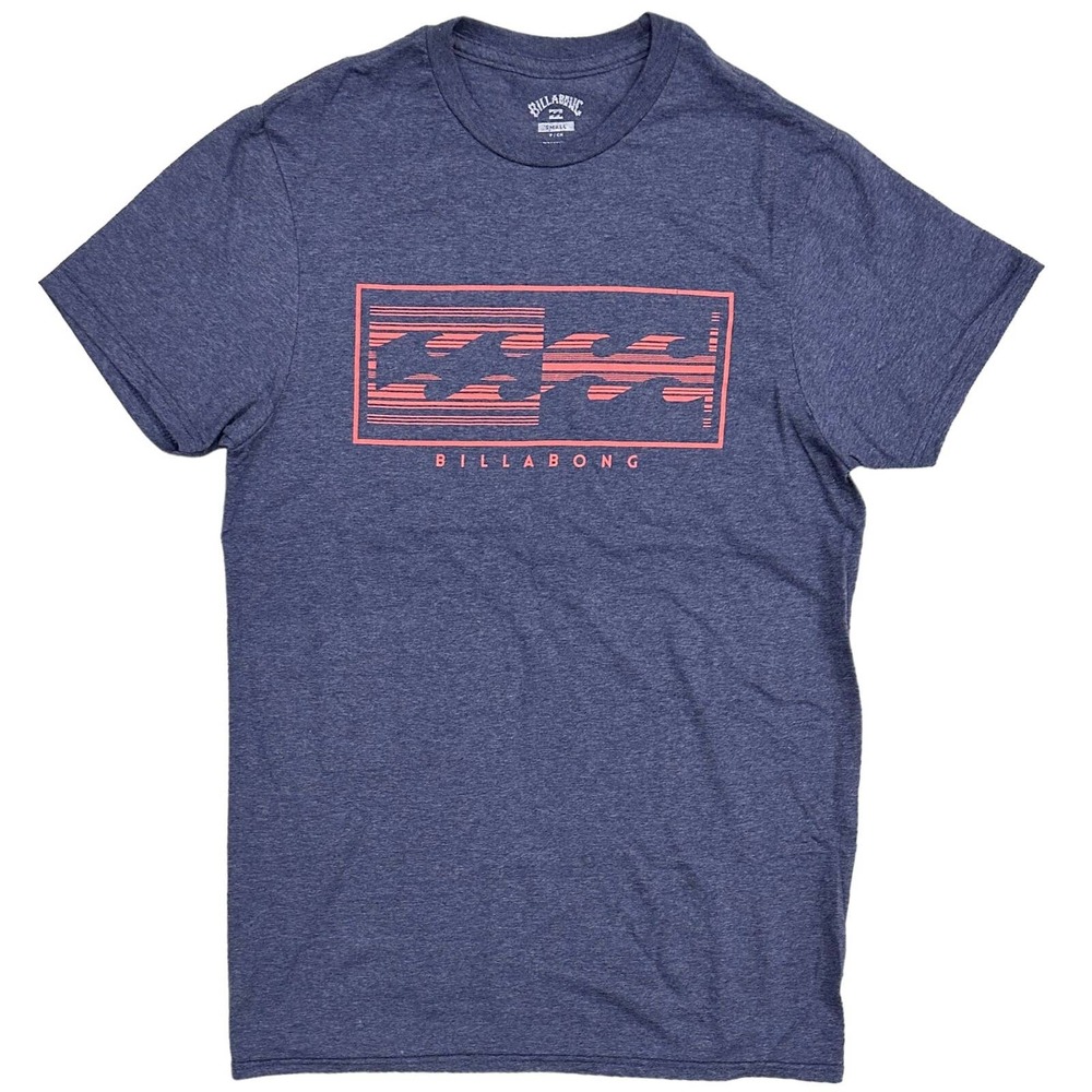 Billabong Men's Inverse Stripes Premium Tee T-Shirt in Blue Indigo Heather